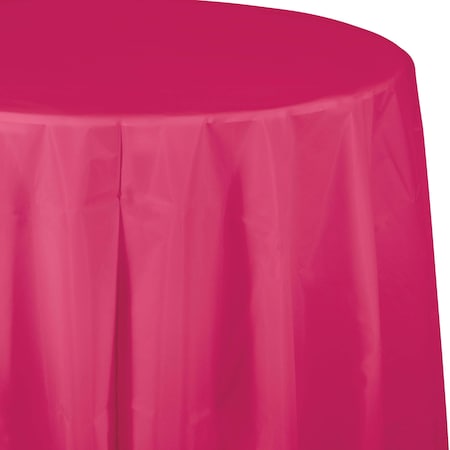 Touch Of Color Classic Pink Round Plastic Tablecloth, 82", 12PK 703274